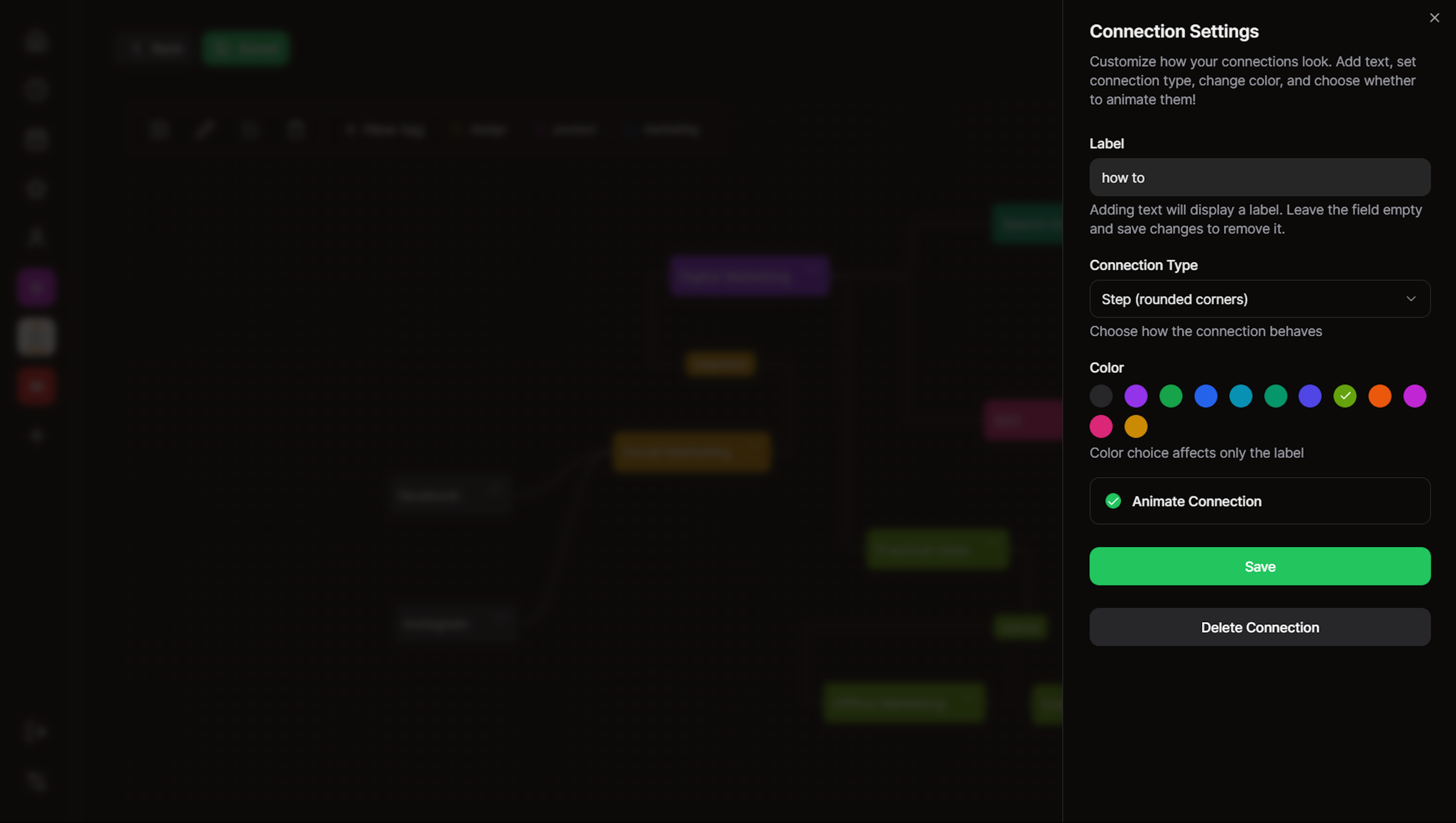 mindMap - dark theme